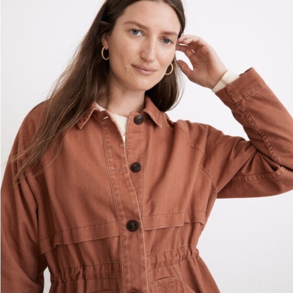 Madewell Ashgrove Chore Jacket in Warm Umber (Rust/Salmon color) size M NWT